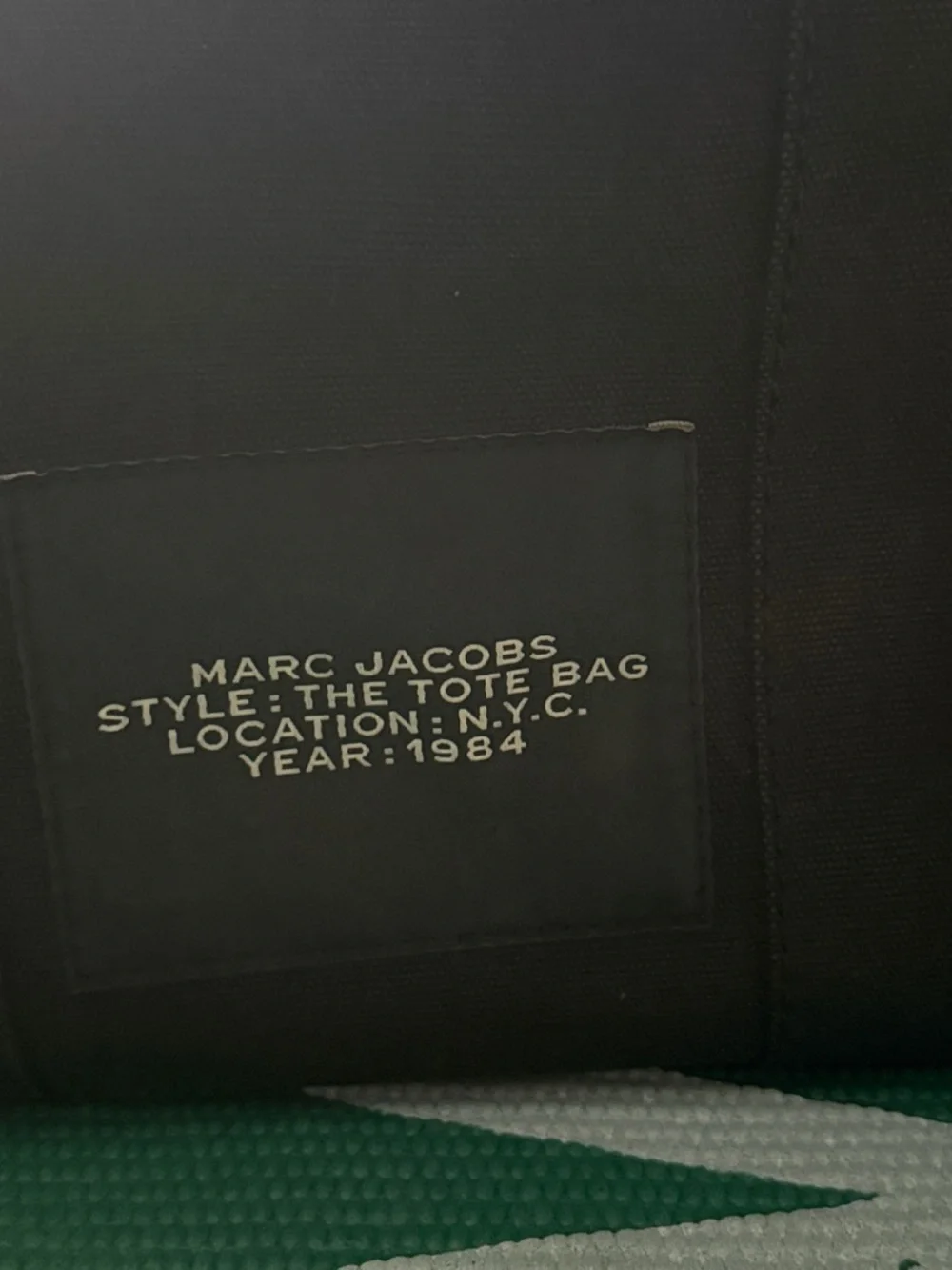 Marc Jacobs Black Canvas Tote Bag with White Logo